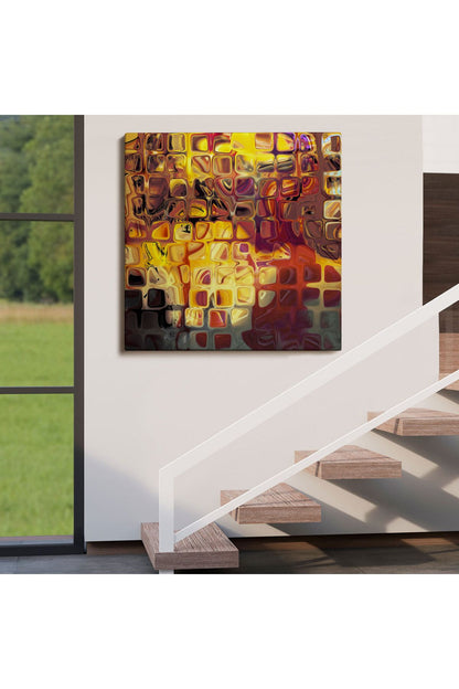 Sarı Buz Cam Kanvas Tablo-5884