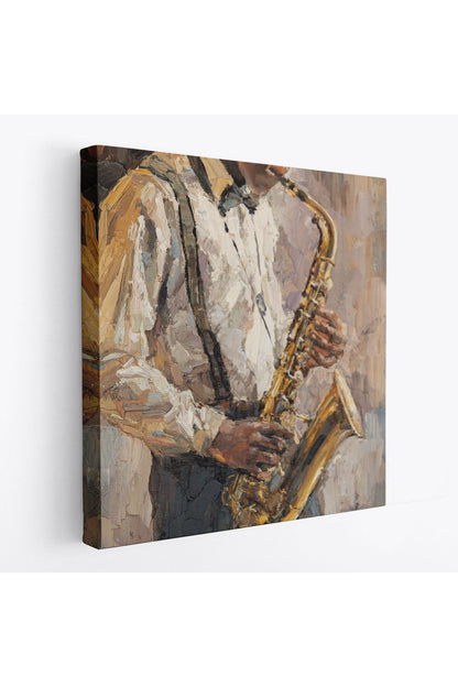 Saksafon Çalan Adam Kanvas Tablo-5911