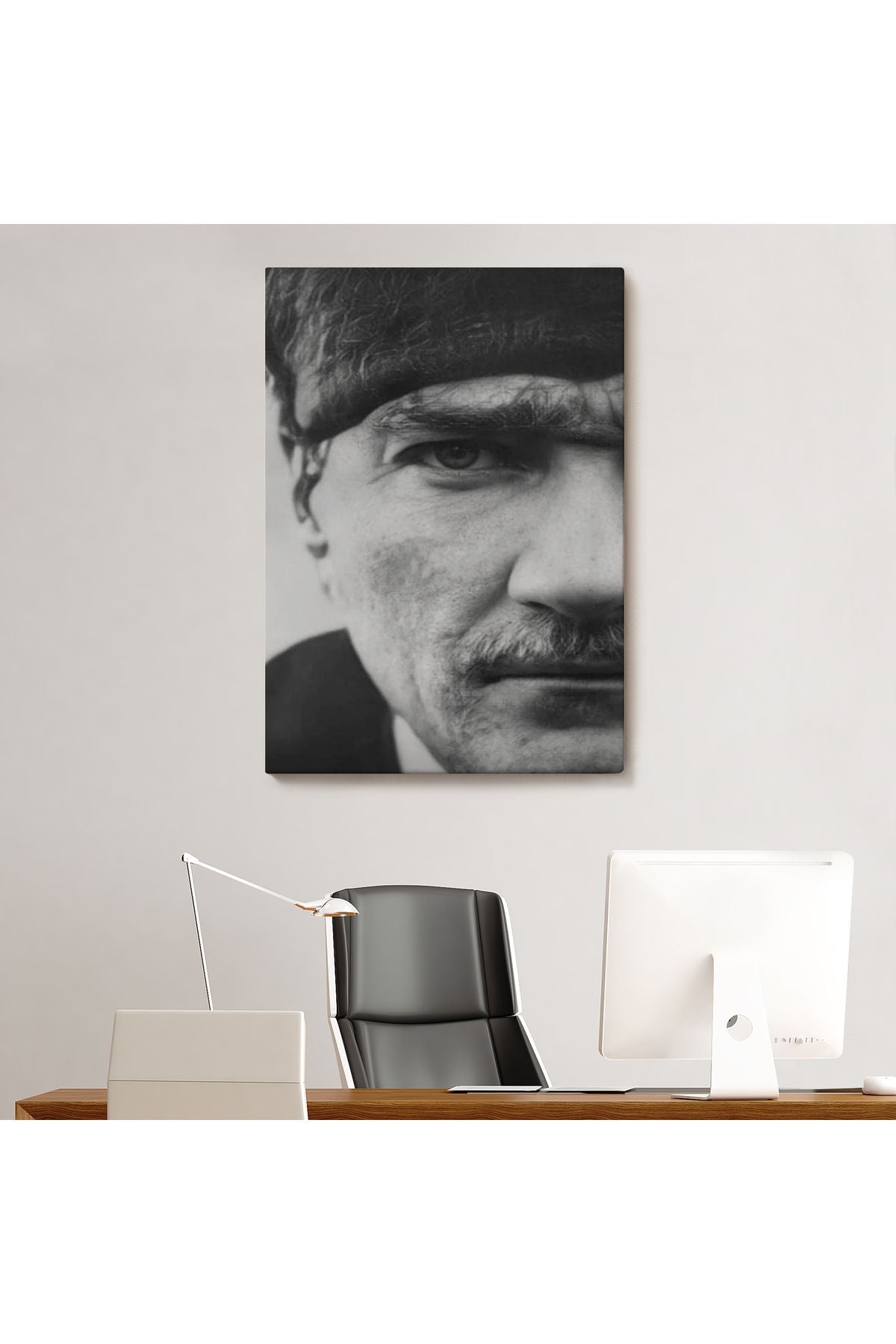 Atatürk Portre Tablosu Mustafa Kemal Atatürk Dikdörtgen Dekoratif Kanvas Tablo-FS-142
