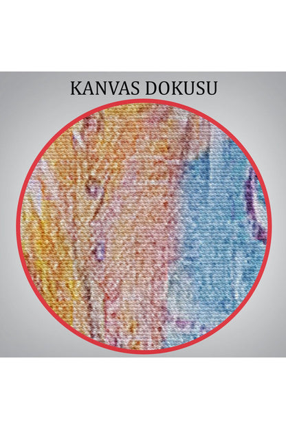 Yağmurda Köpeğini Gezdiren Cocuk Yağlıboya Görünümlü Kanvas Tablo-3454