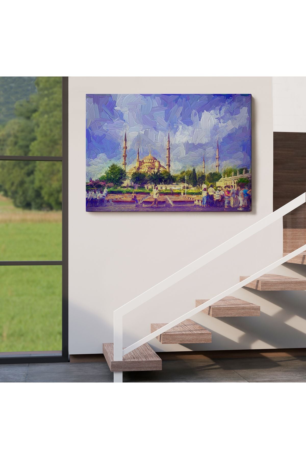 Sultan Ahmet Camii Yağlıboya Görünüm Dekoratif Kanvas Duvar Tablosu-3671