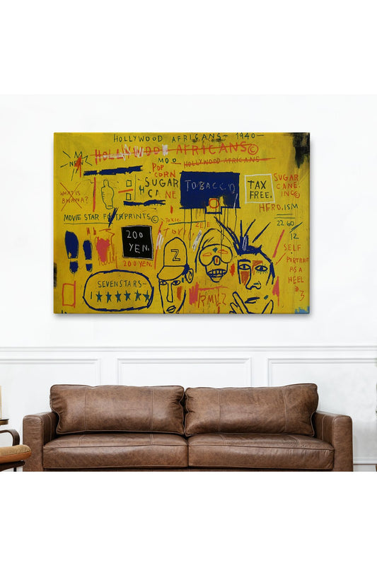 Jean Michel Basquiat, Hollywood Africans 1983 Kanvas Tablo-5058