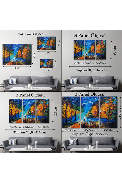 Ormanda Gece Yürüyüsü Dekoratif Kanvas Duvar Tablosu-3429