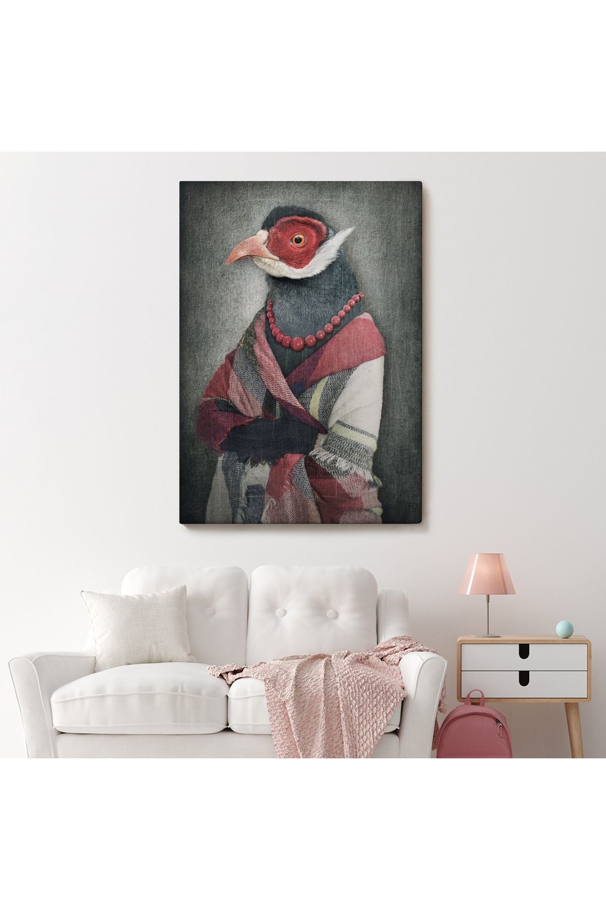 Kuş Kafalı İnsan Kanvas Tablo-4992