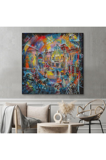Renkli Şehir Manzarası Kanvas Tablo-5902