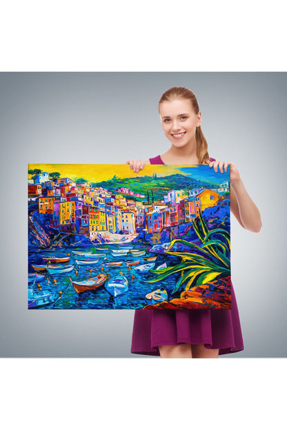 Sahilde TeknelerYağlıboya Görünüm Dekoratif Kanvas Duvar Tablosu-3462