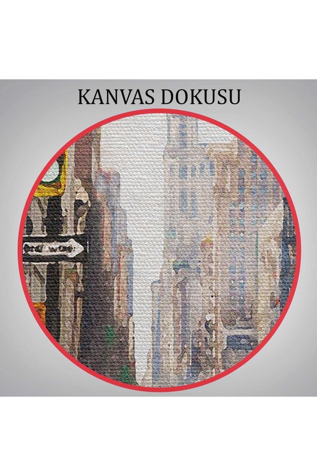 New York Sokakları Ve Sarı Taksi Yağlıboya Görünüm Tablo-3550