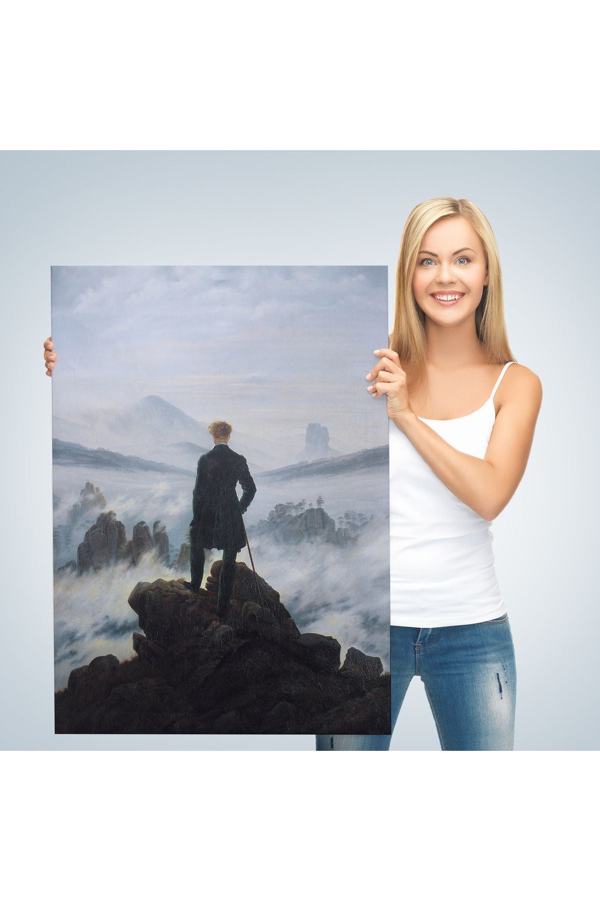 Caspar David Friedrich'in Sis Denizinin Üstündeki Gezgin İsimli Eseri Kanvas Tablo-5121