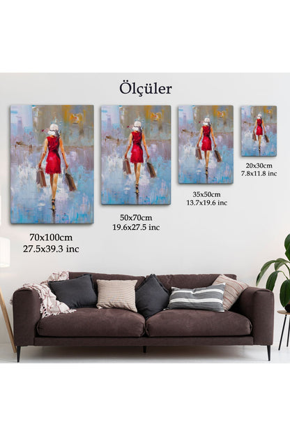 Terk Eden Kadın Yağlıboya Görünüm Dekoratif Kanvas Duvar Tablosu-5956