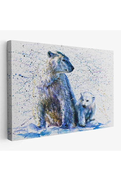 Kutup Ayısı ve Yavrusu Dekoratif Kanvas Tablo 1139
