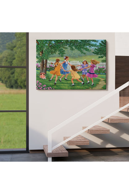 Bahçede Oynayan Kız Çocukları Tablosu-6532