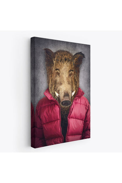 arg001 seri Domuz Kafalı İnsan Kanvas Tablo-4987