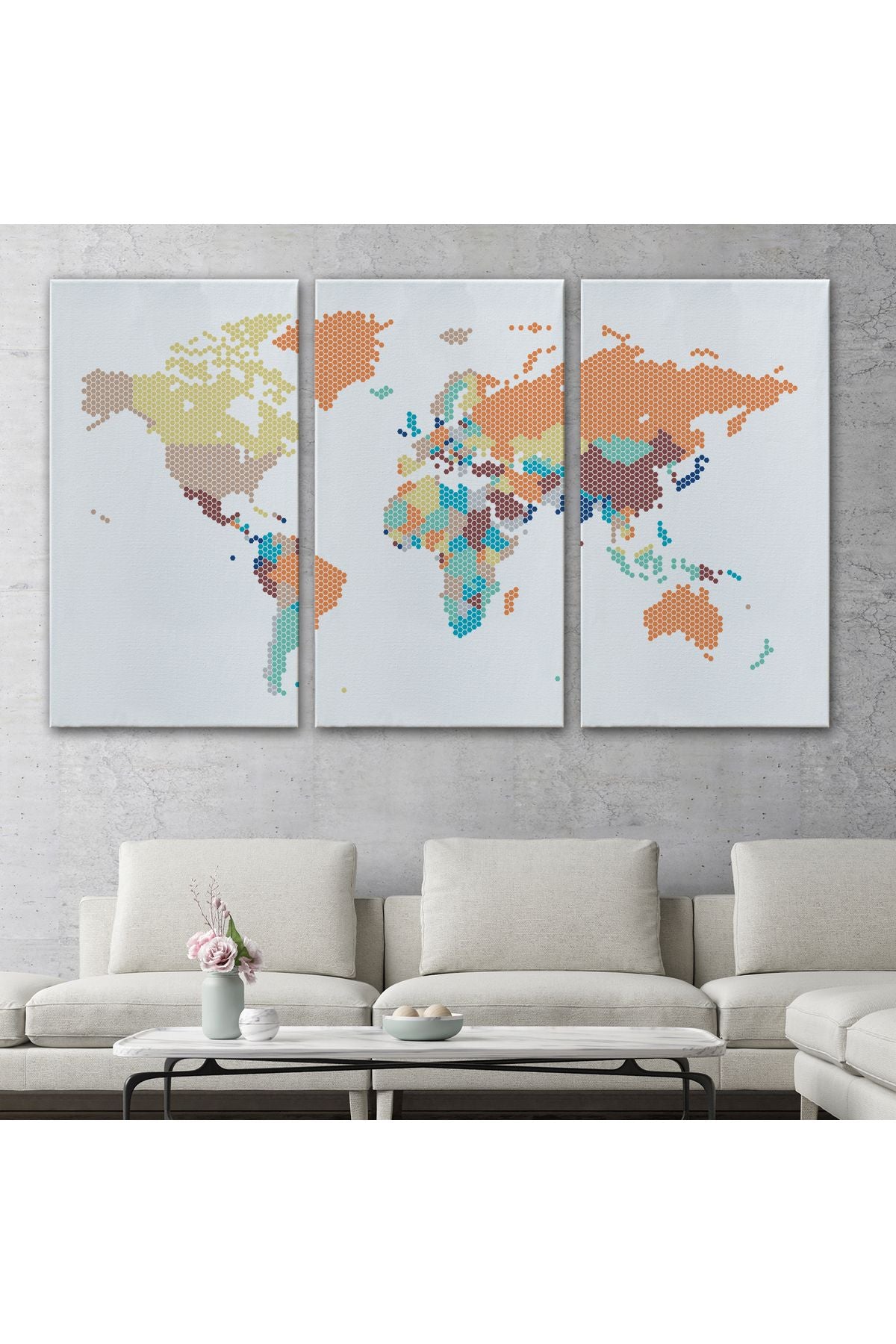 Dünya Haritası Dekoratif Kanvas Tablo 1061