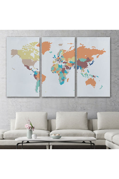 Dünya Haritası Dekoratif Kanvas Tablo 1061
