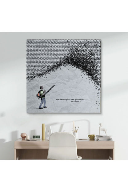 Tanrı Bize Korku Ruhu Vermedi Kanvas Tablo-5324