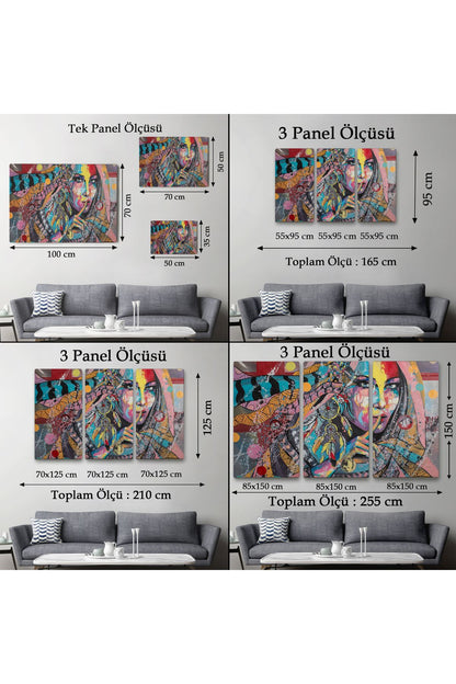 Koruyucu Kız Portresi Yağlıboya Görünüm Dekoratif Kanvas Duvar Tablosu-3469