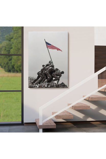 Amerika Bayrağı Diken Askerler Dekoratif Duvar Tablosu-6228