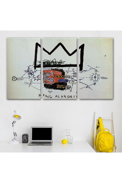 Jean Michel Basquiat'in Kral Alphonso İsimli Eseri Kanvas Tablo-5015