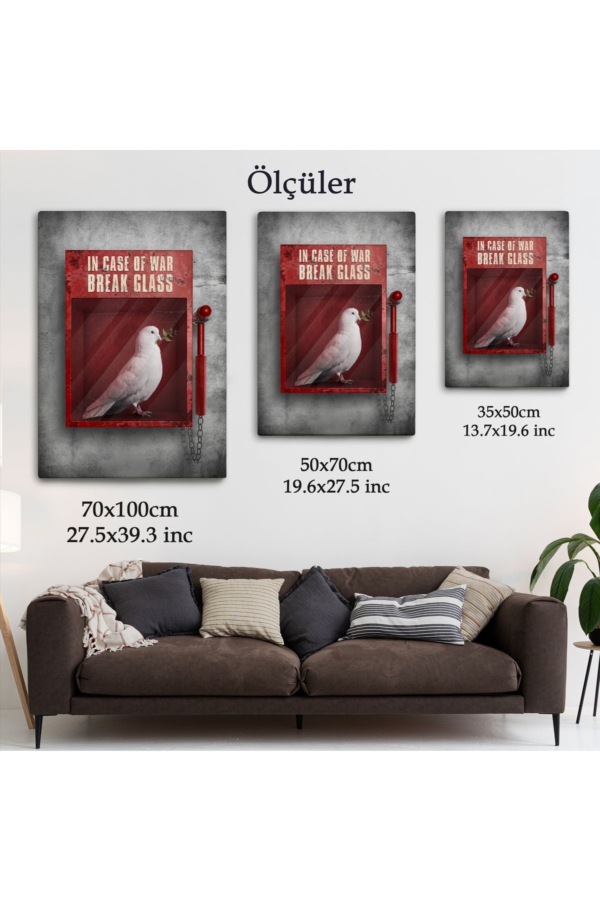 Savaş Durumunda Camı Kır Güvercin Kanvas Tablo-5258