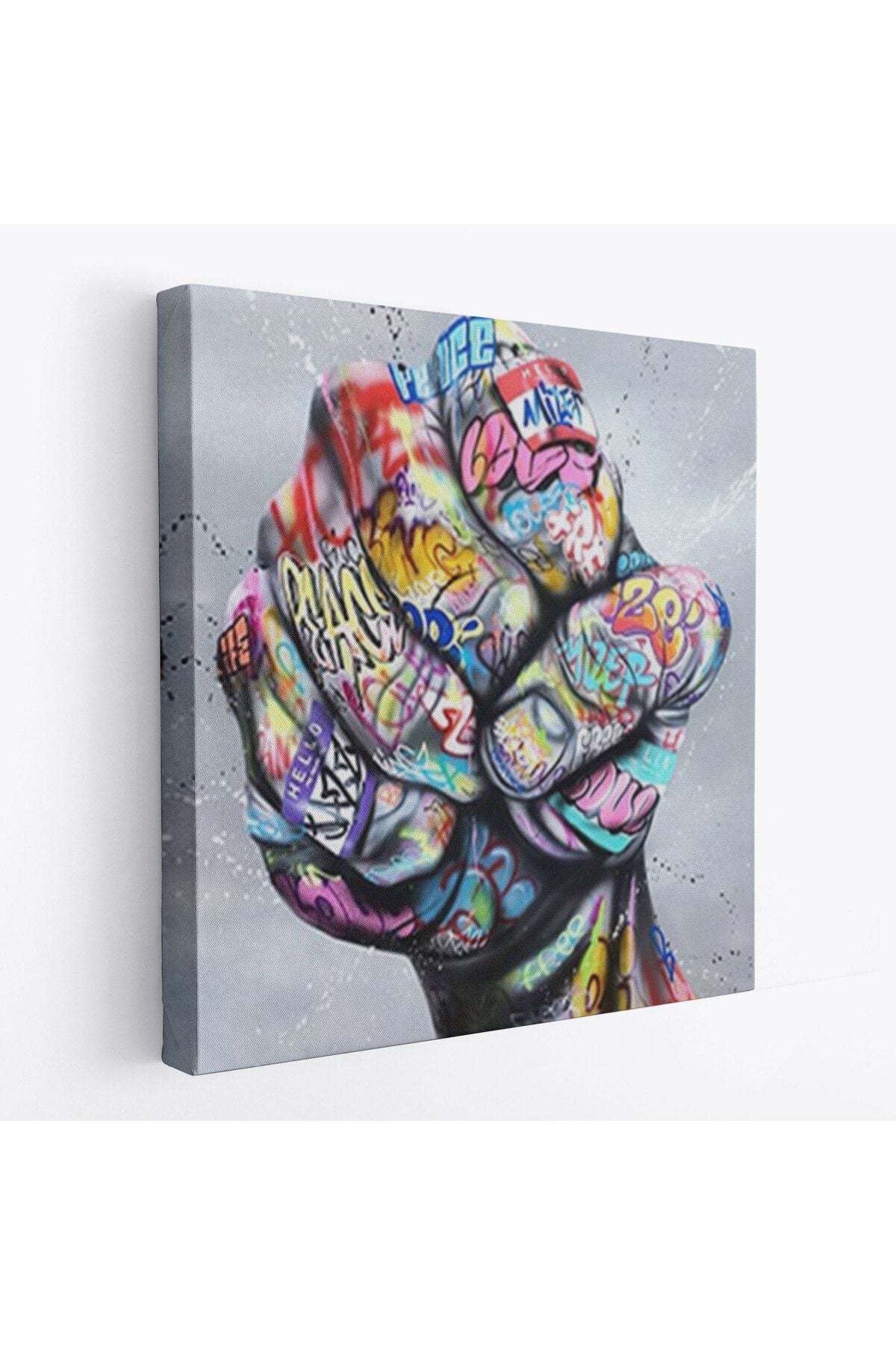 Sokak Graffiti Duvar Sanatı Kanvas Tablo, Banksy Renkli Graffiti Pop Art-5338