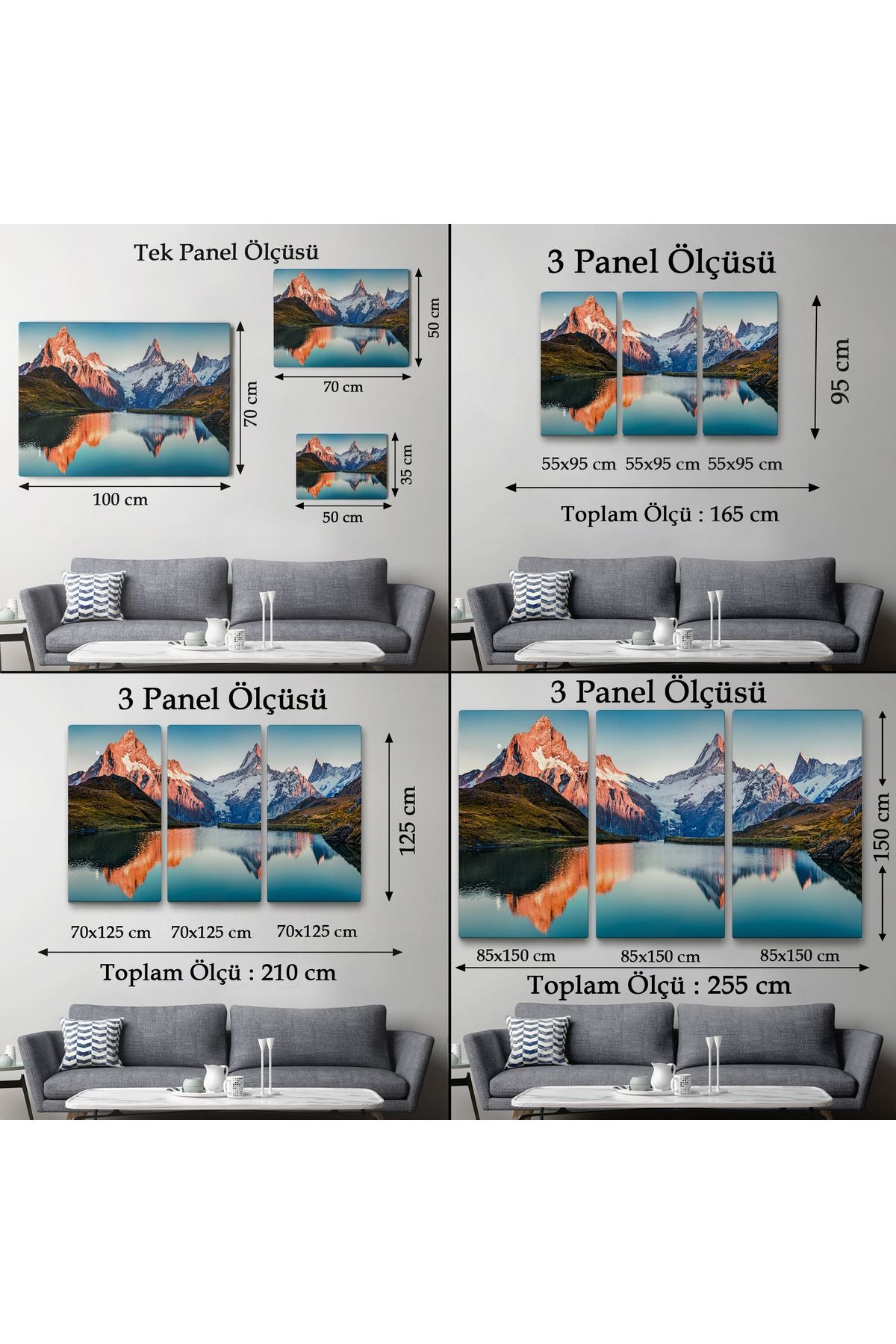 Bachalpsee Gölü ve İsviçre Alpleri Dekoratif Kanvas Duvar Tablosu-3624