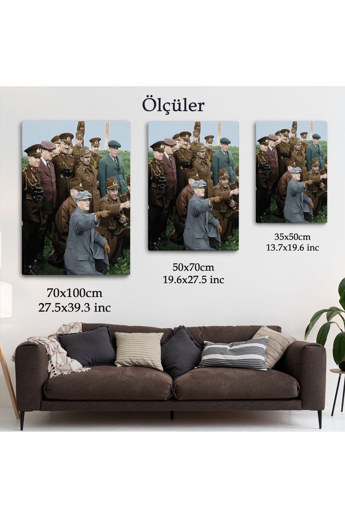 Atatürk Silah Arkadaşları İle Cephede Dekoratif Duvar Tablosu-6211