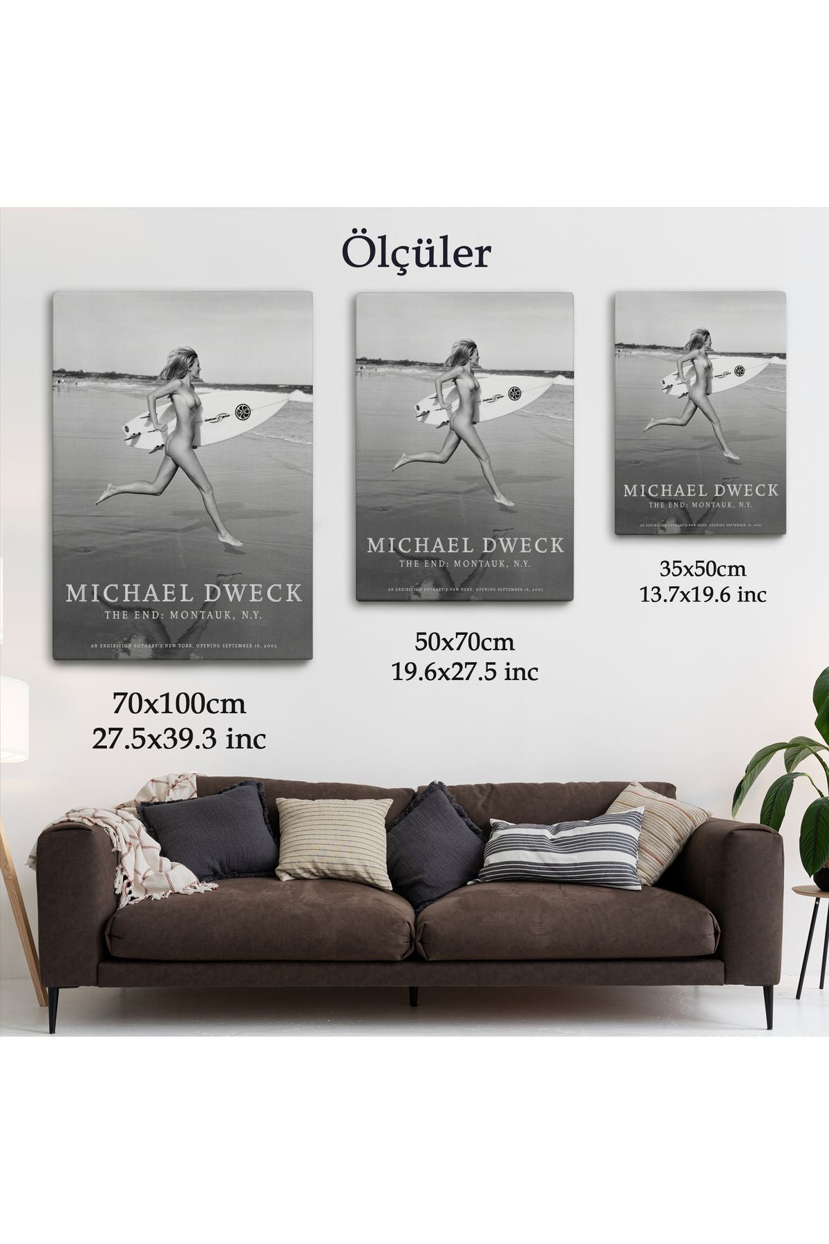 Çıplak Sörfçü Kadın Kanvas Tablo-5241