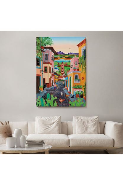 Ortacağ Meksika Köyü Duvar Tablosu-6344