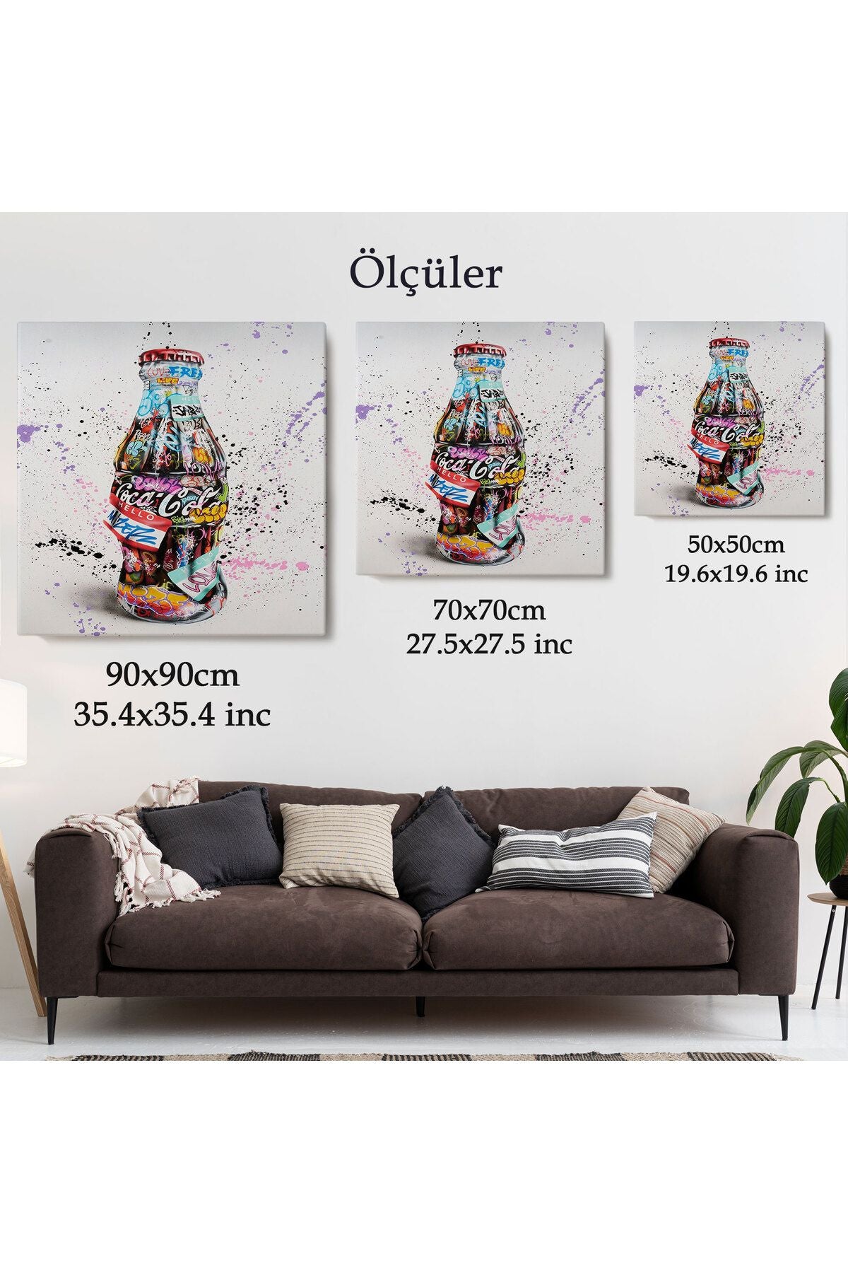 Kola Graffiti Kanvas Duvar Tablosu, Banksy Tarzı Sokak Graffiti Posteri-5346