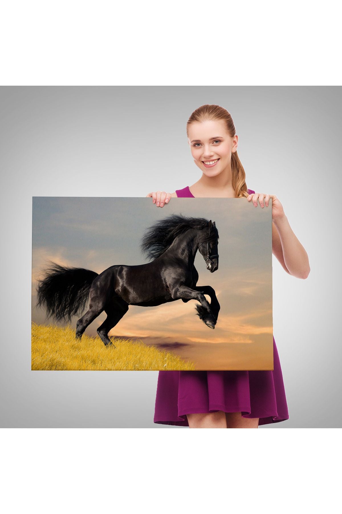 Sarı Klasik Araba Tablosu-6612