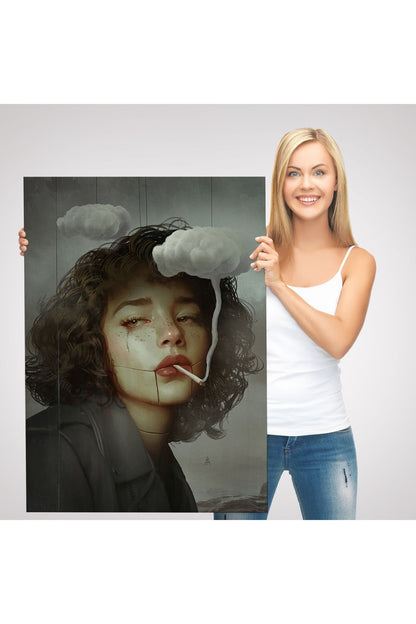 Gerçeküstü Sanat Eserleri Bulut ve Duman Tuvalı Kanvas Tablo-5226