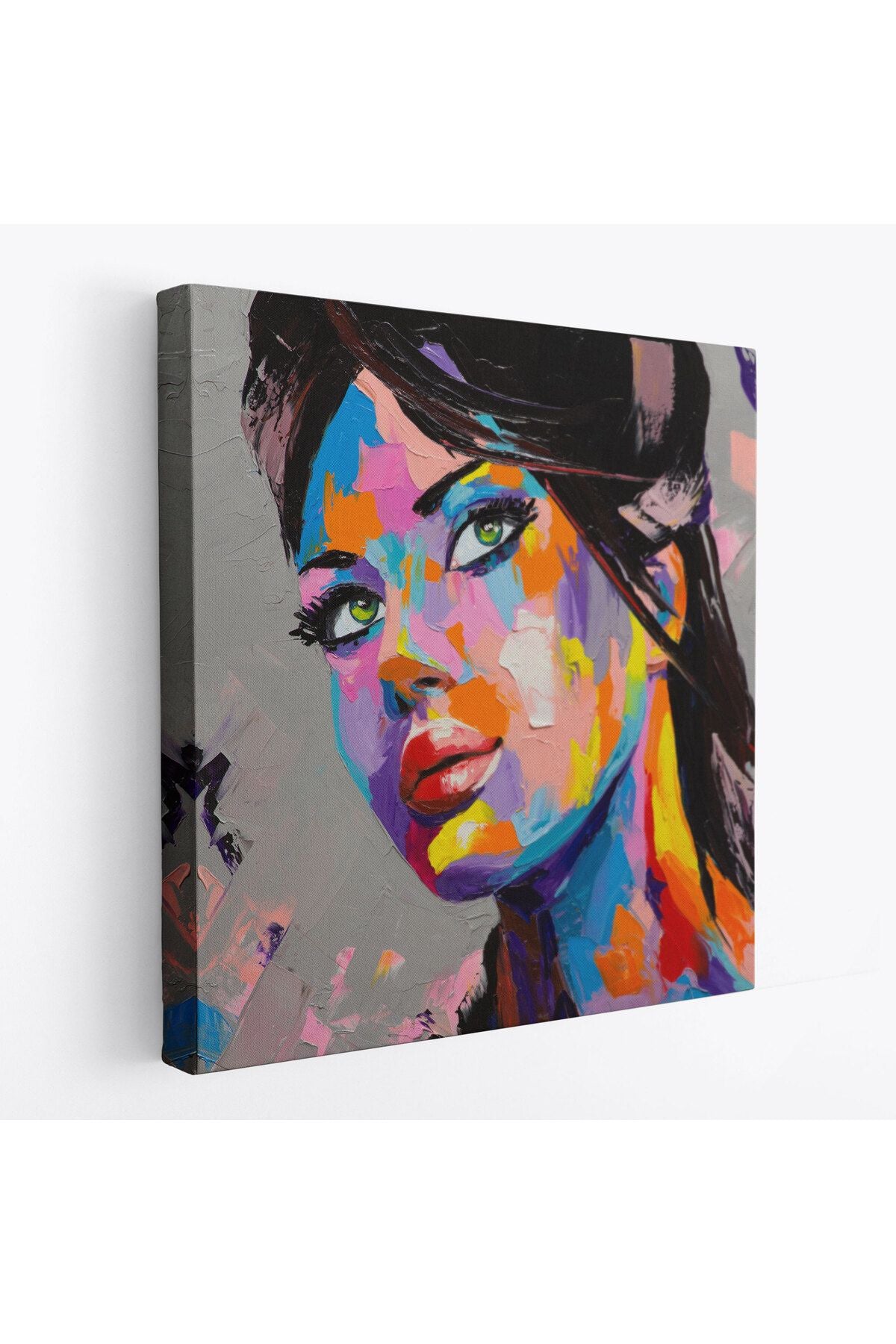 Güzel Kadın Yağlıboya Görünüm Dekoratif Kanvas Duvar Tablosu-5834