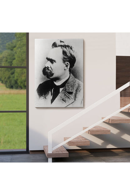 Friedrich Nietzsche Siyah Beyaz Dekoratif Kanvas Tablo-5963