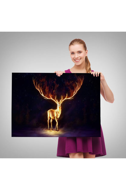 Cadı ve Kedisi Cadılar Bayramı Helloven Duvar Tablosu -6648