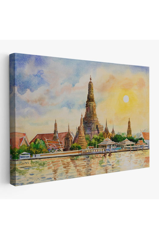 Wat Arun Tapınağı Tayland Bangkok Dekoratif Kanvas Tablo-3622