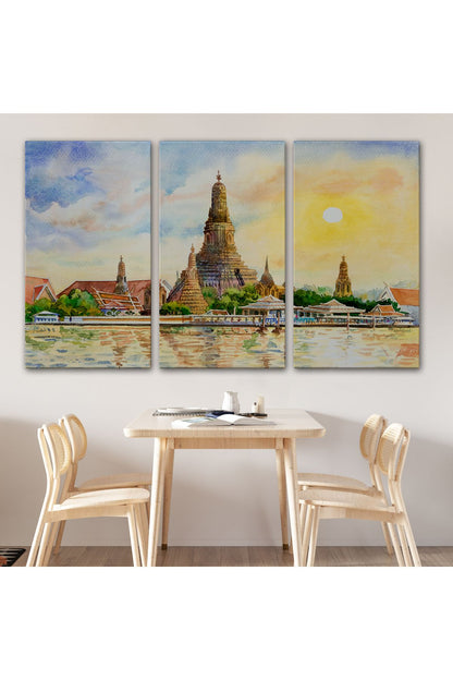 Wat Arun Tapınağı Tayland Bangkok Dekoratif Kanvas Tablo-3622