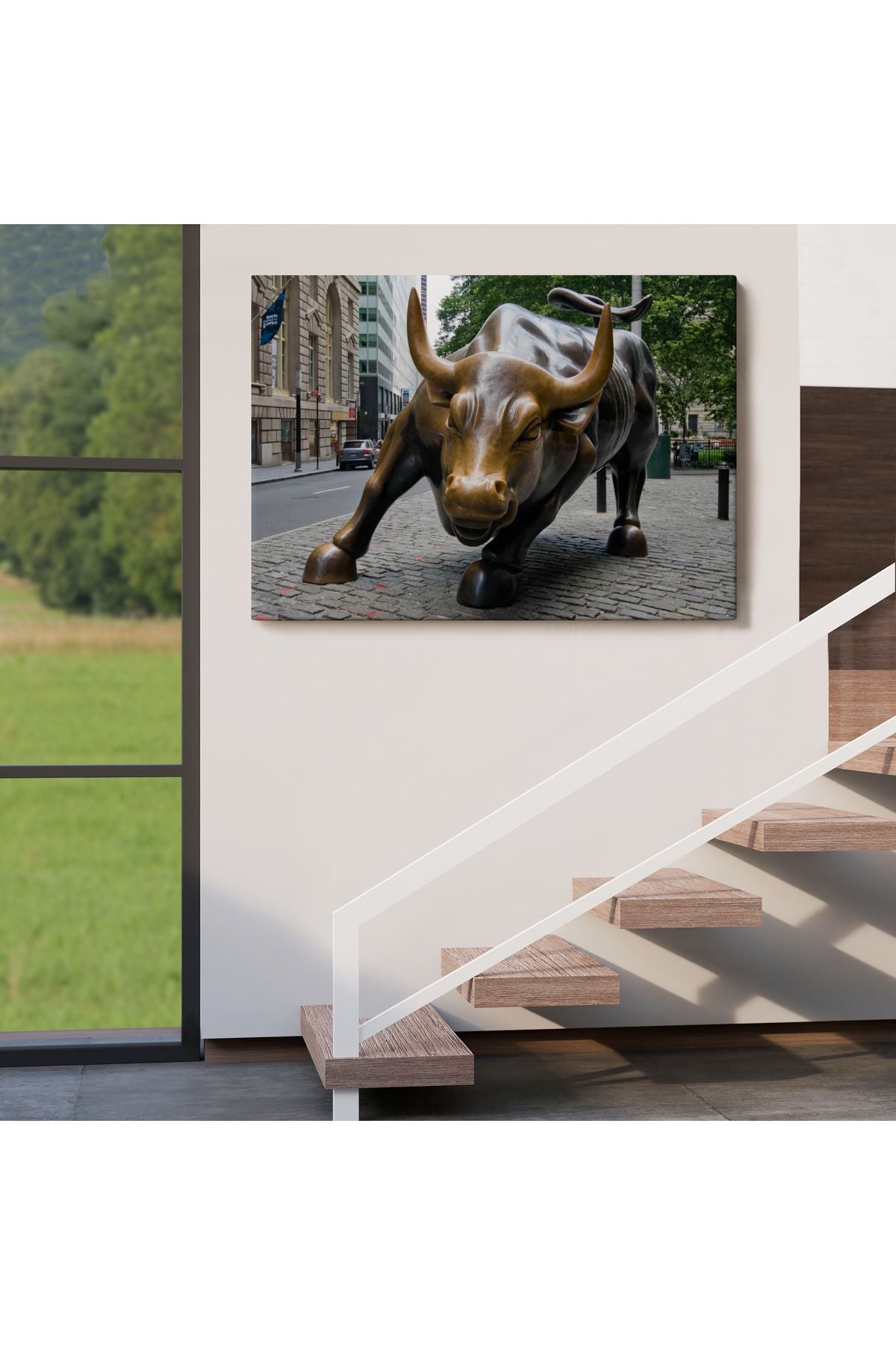 New York Boğa Heykeli Kanvas Tablo / Charging Bull-5160