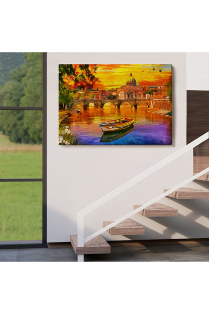 İtalya'daki Aziz Petrus Katedrali ve Tiber Nehri Tablosu-3544