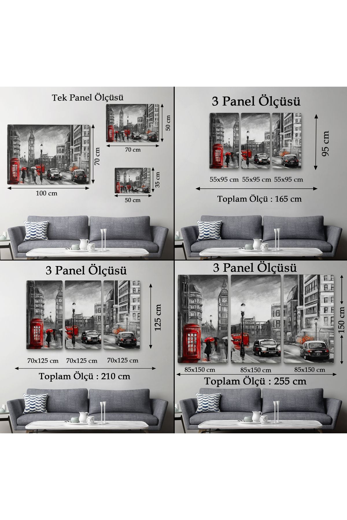 Ingiltere Londra Yağlıboya Görünüm Dekoratif Tablo-3543