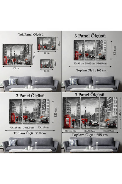 Ingiltere Londra Yağlıboya Görünüm Dekoratif Tablo-3543