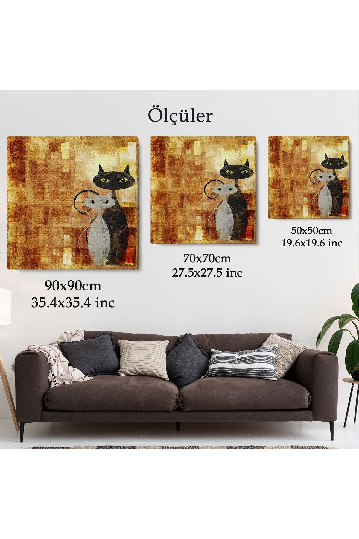 Soyut Kediler Kanvas Tablo-5886