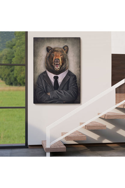 Ayı Kafalı İnsan Kanvas Tablo-4988