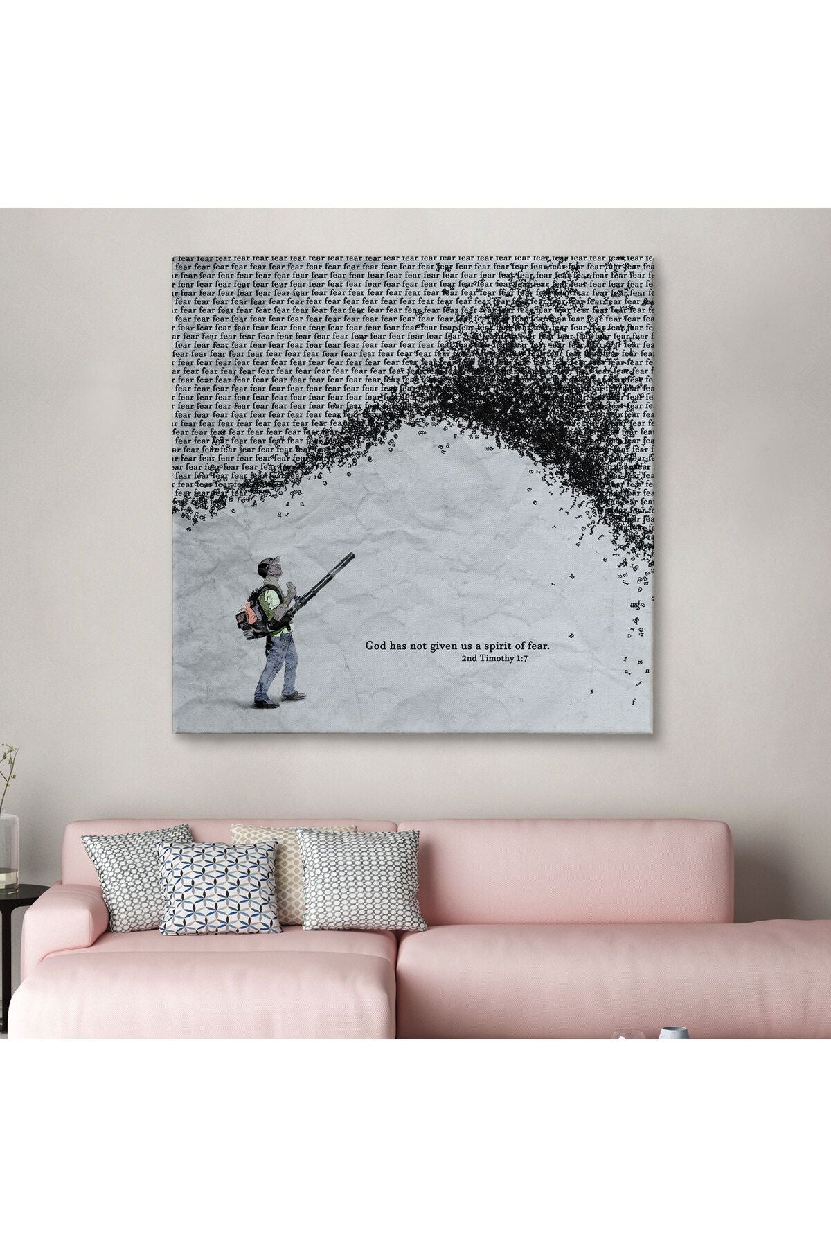 Tanrı Bize Korku Ruhu Vermedi Kanvas Tablo-5324