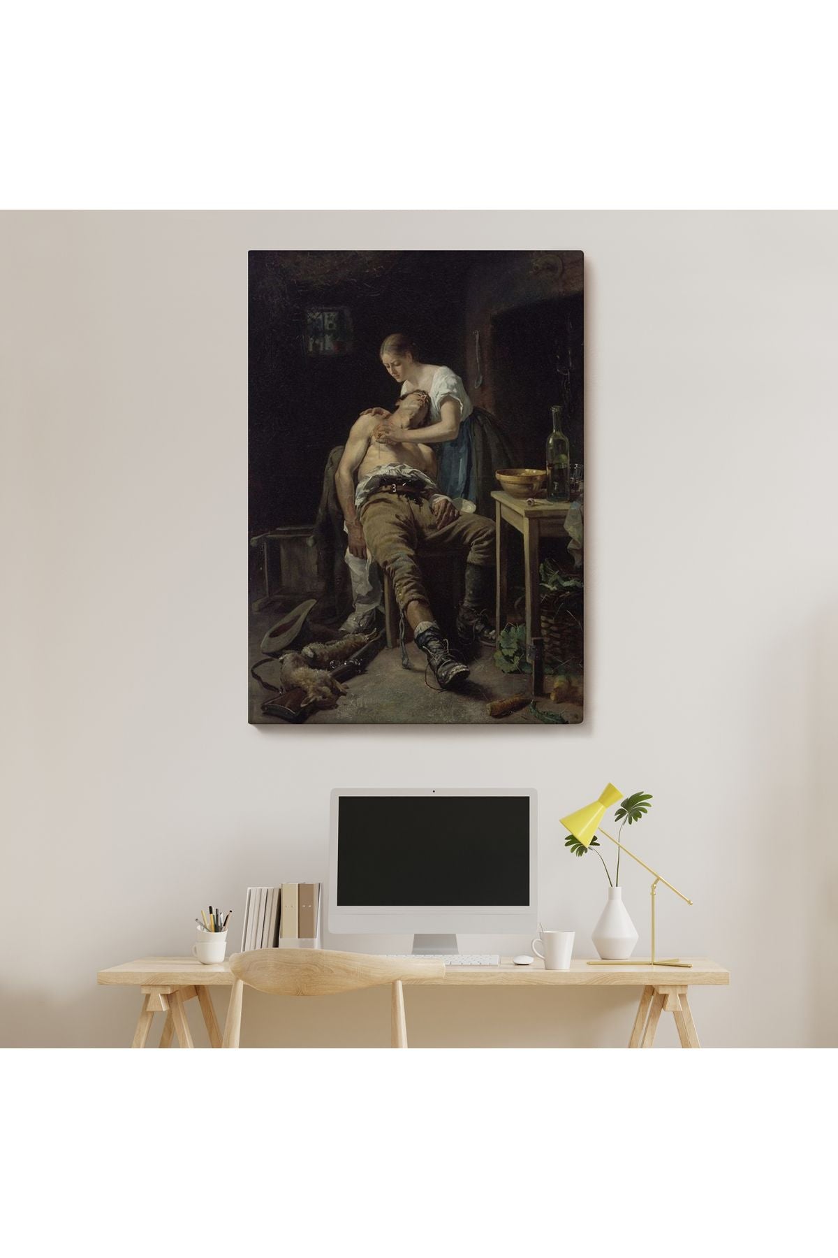 Yaralı Kaçak Avcı (1881) Duvar Tablosu-6059