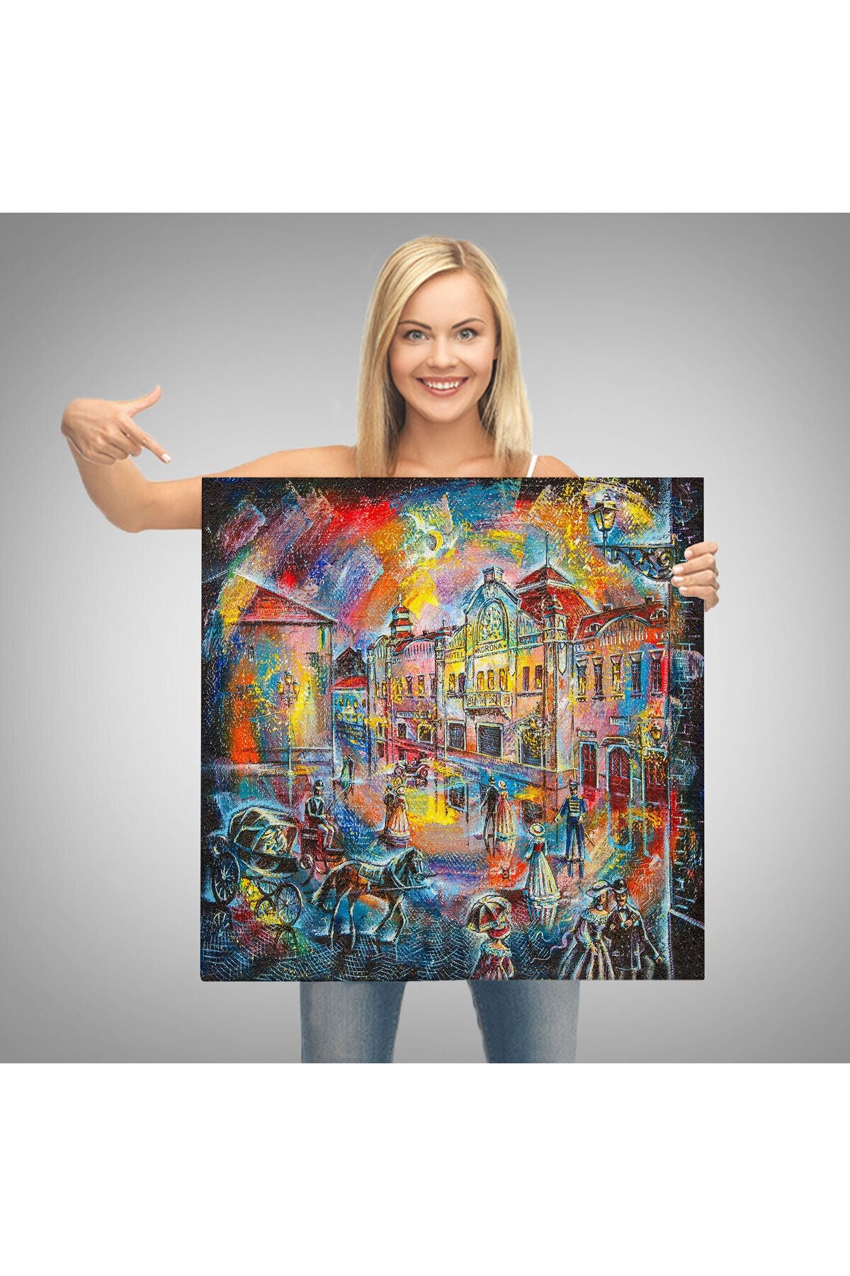 Renkli Şehir Manzarası Kanvas Tablo-5902