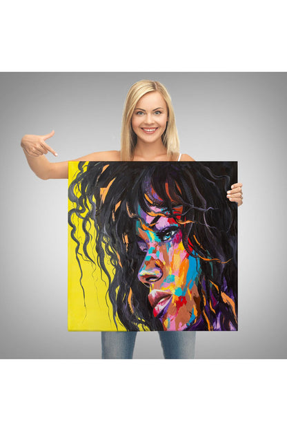 Renkli Kadın Kanvas Tablo-5905