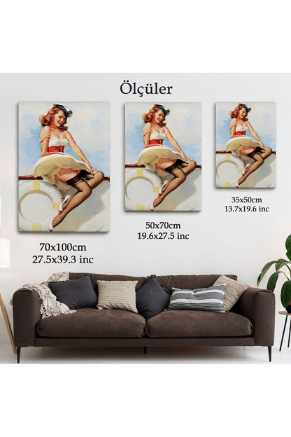 Sexi Denizci Kadın Dekoratif Duvar Tablosu-6432