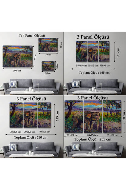 Ormandaki Yavru Fil ve Anne Fil Tablosu-1242