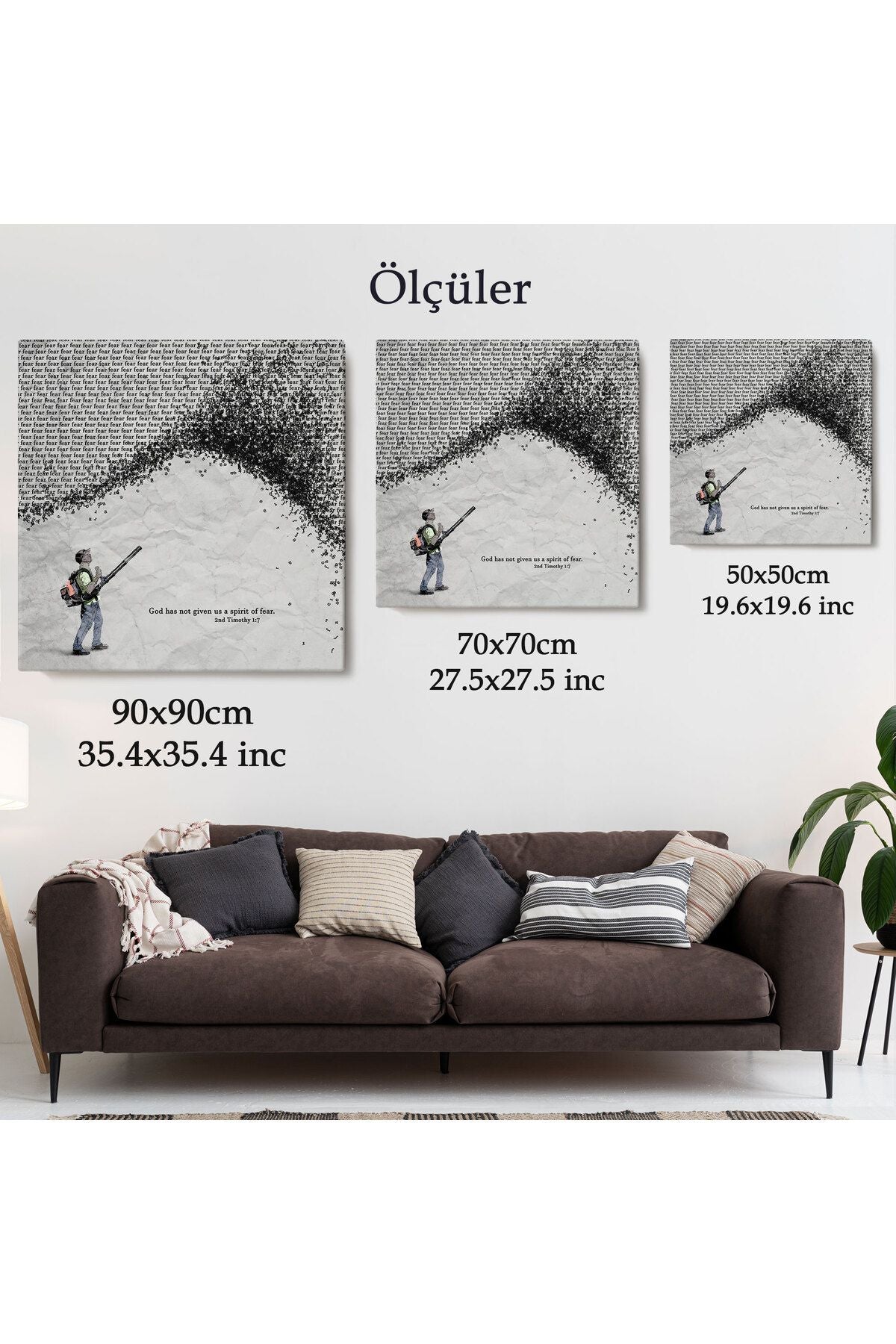 Tanrı Bize Korku Ruhu Vermedi Kanvas Tablo-5324