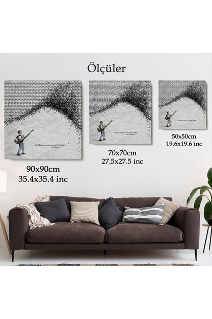 Tanrı Bize Korku Ruhu Vermedi Kanvas Tablo-5324